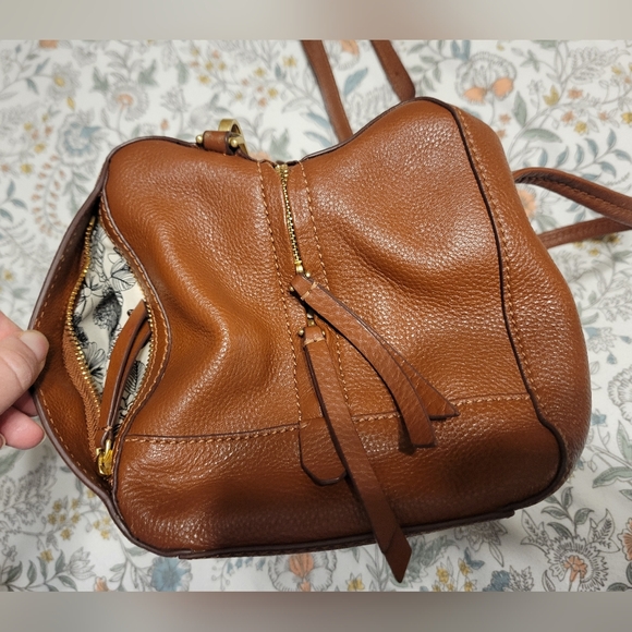 Vera Bradley Brown Leather Mallory Sachel - Picture 6 of 13